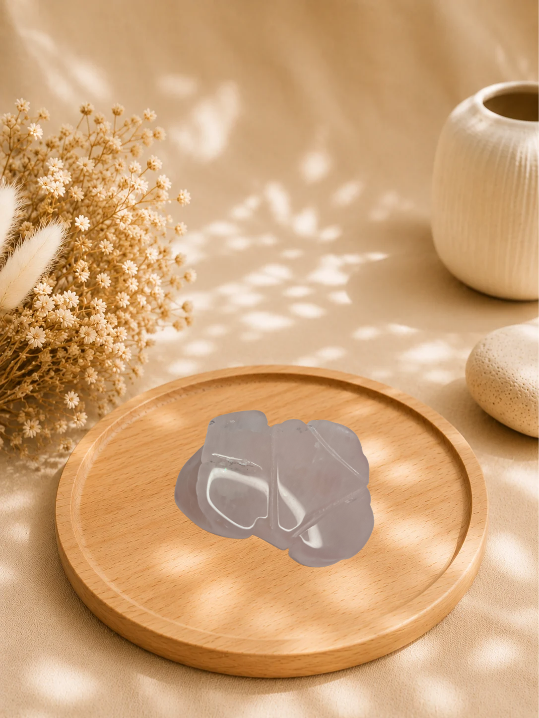 Grenouille en Quartz Rose Naturel