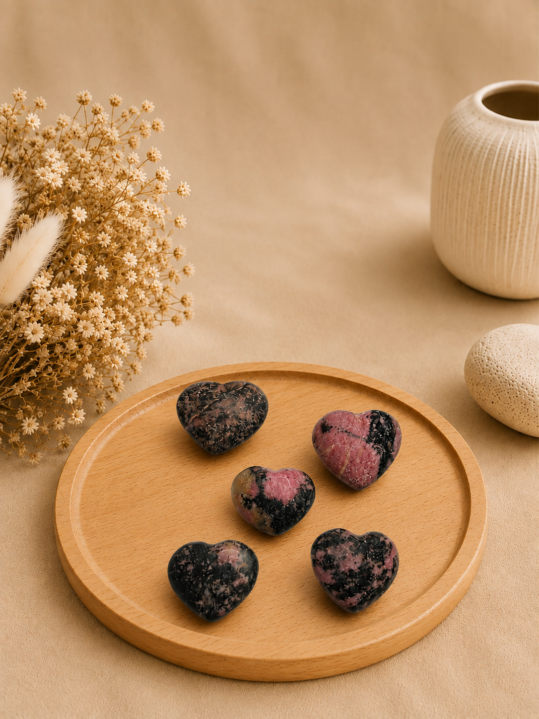 Cœur en Rhodonite Naturelle