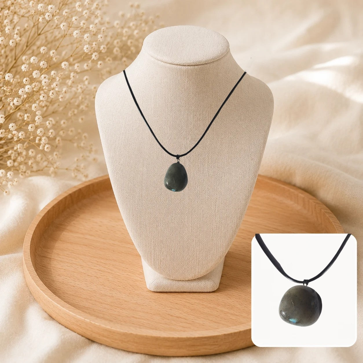 💙 Collier Galet de Labradorite
