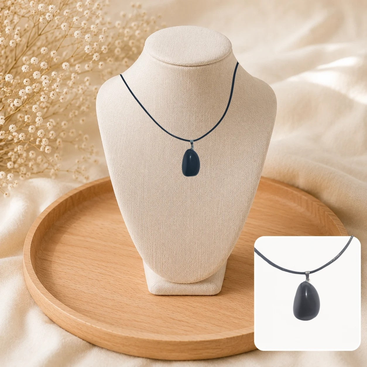 🖤 Collier Essence d'Obsidienne Noire
