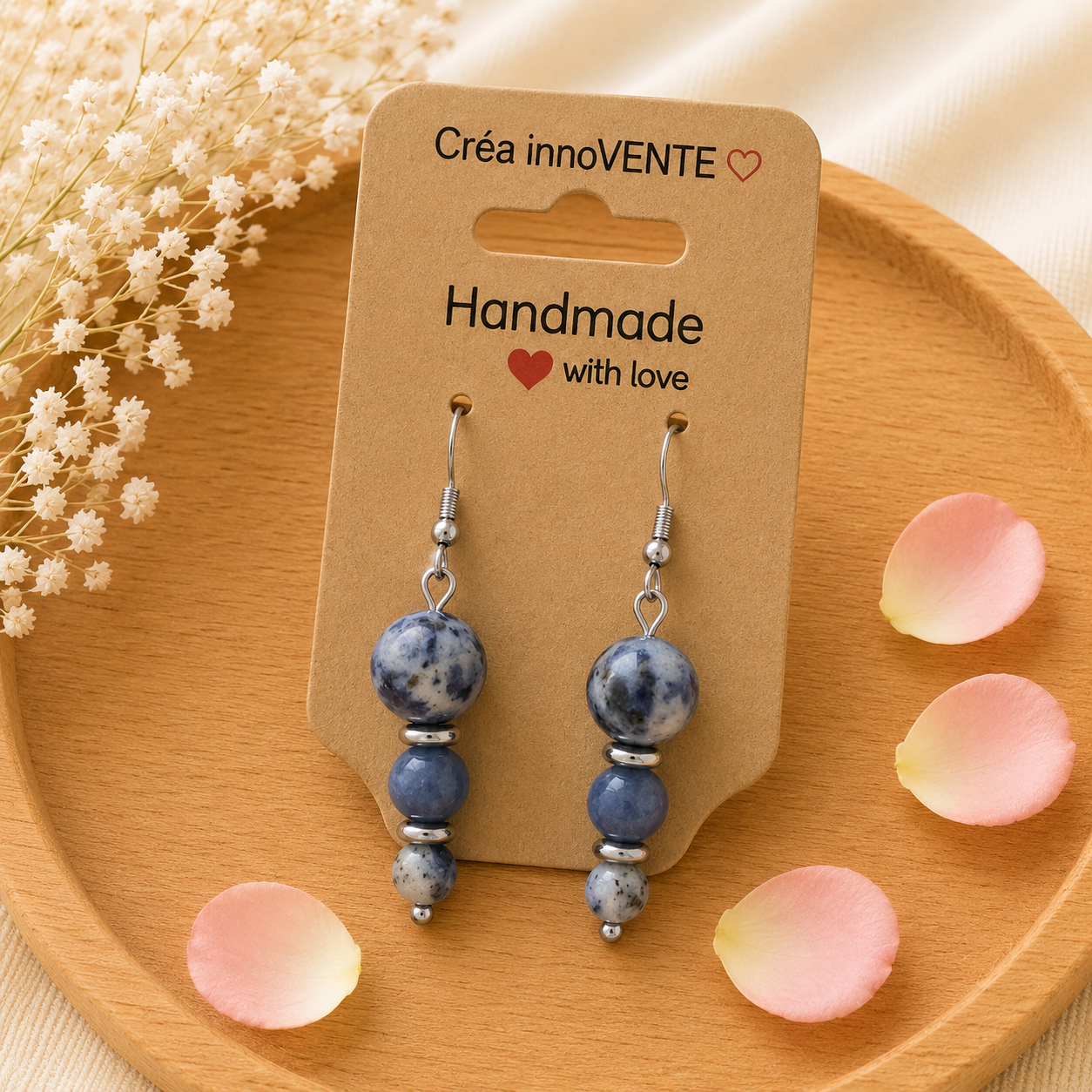 Boucles d'oreilles Sodalite Harmonie