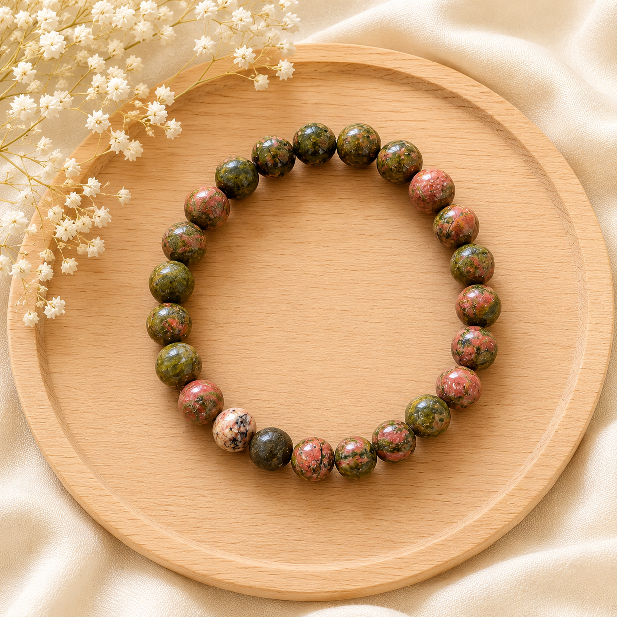 Bracelet Unakite naturelle