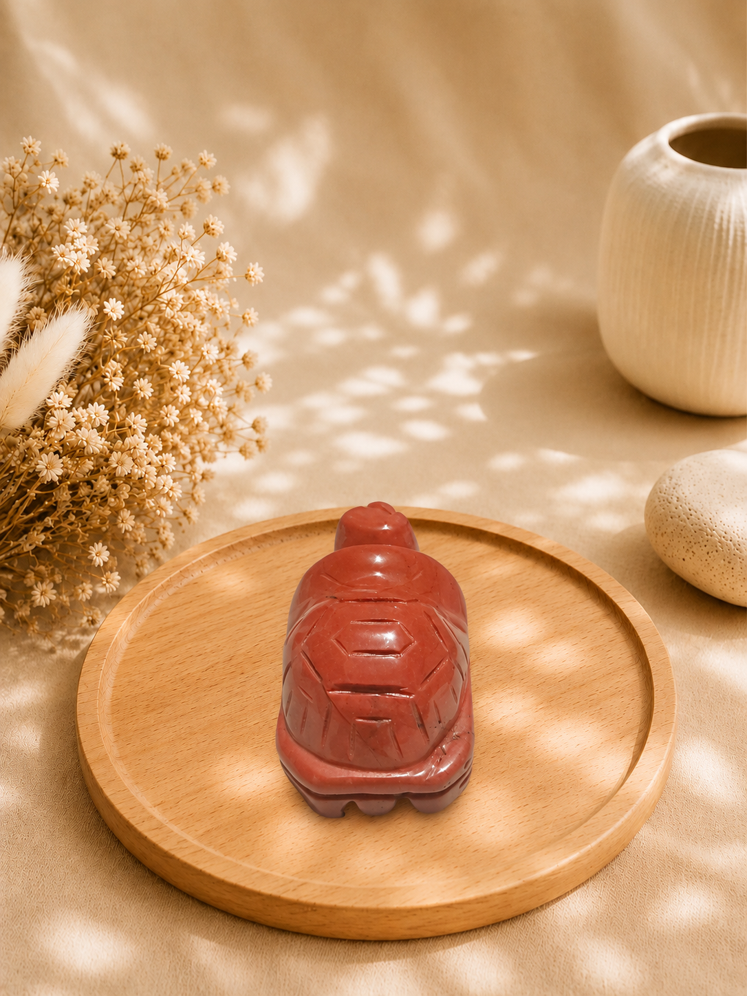 Tortue en Jaspe Rouge Naturel