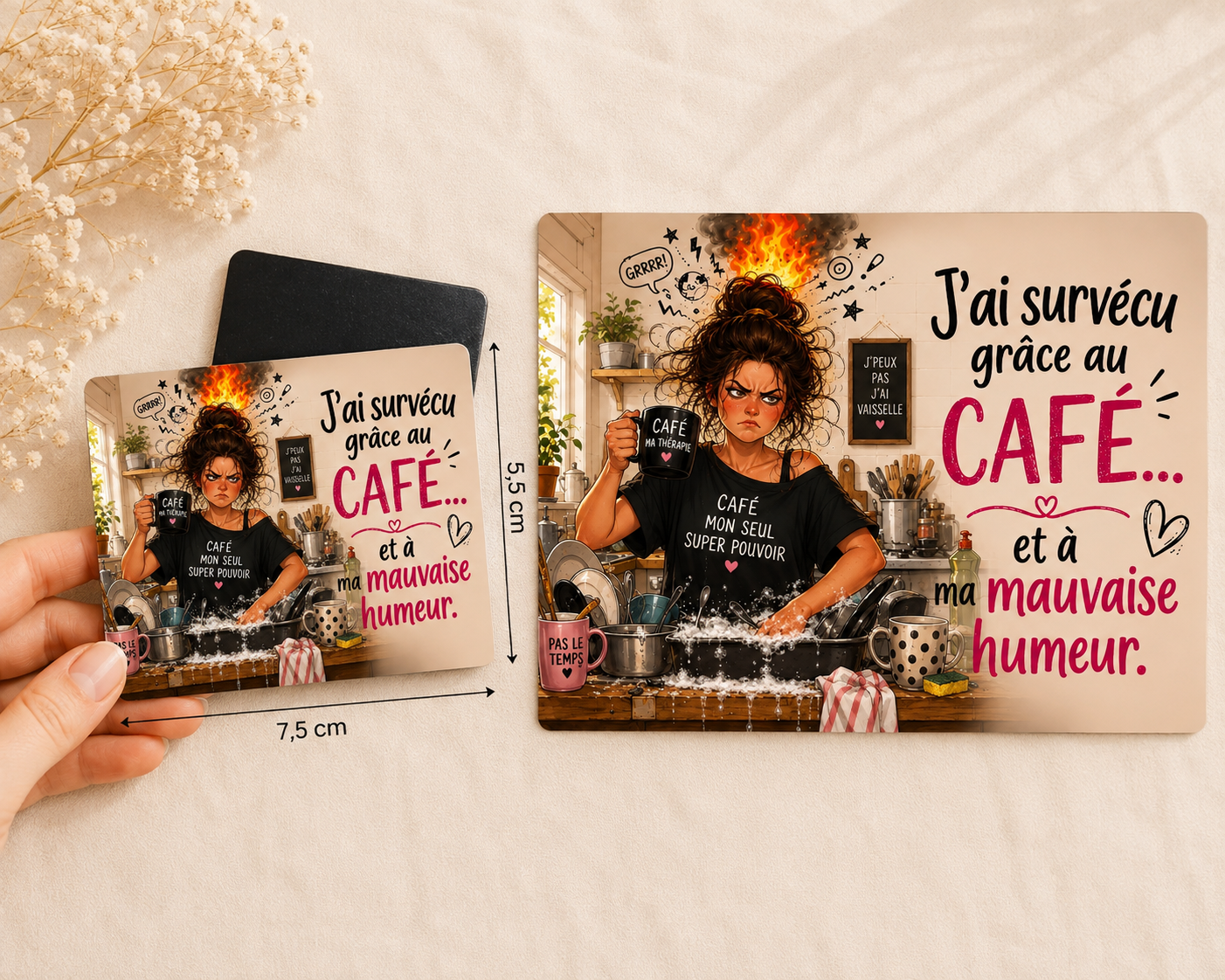🧲 Magnet humour « Spécial Caféïne »