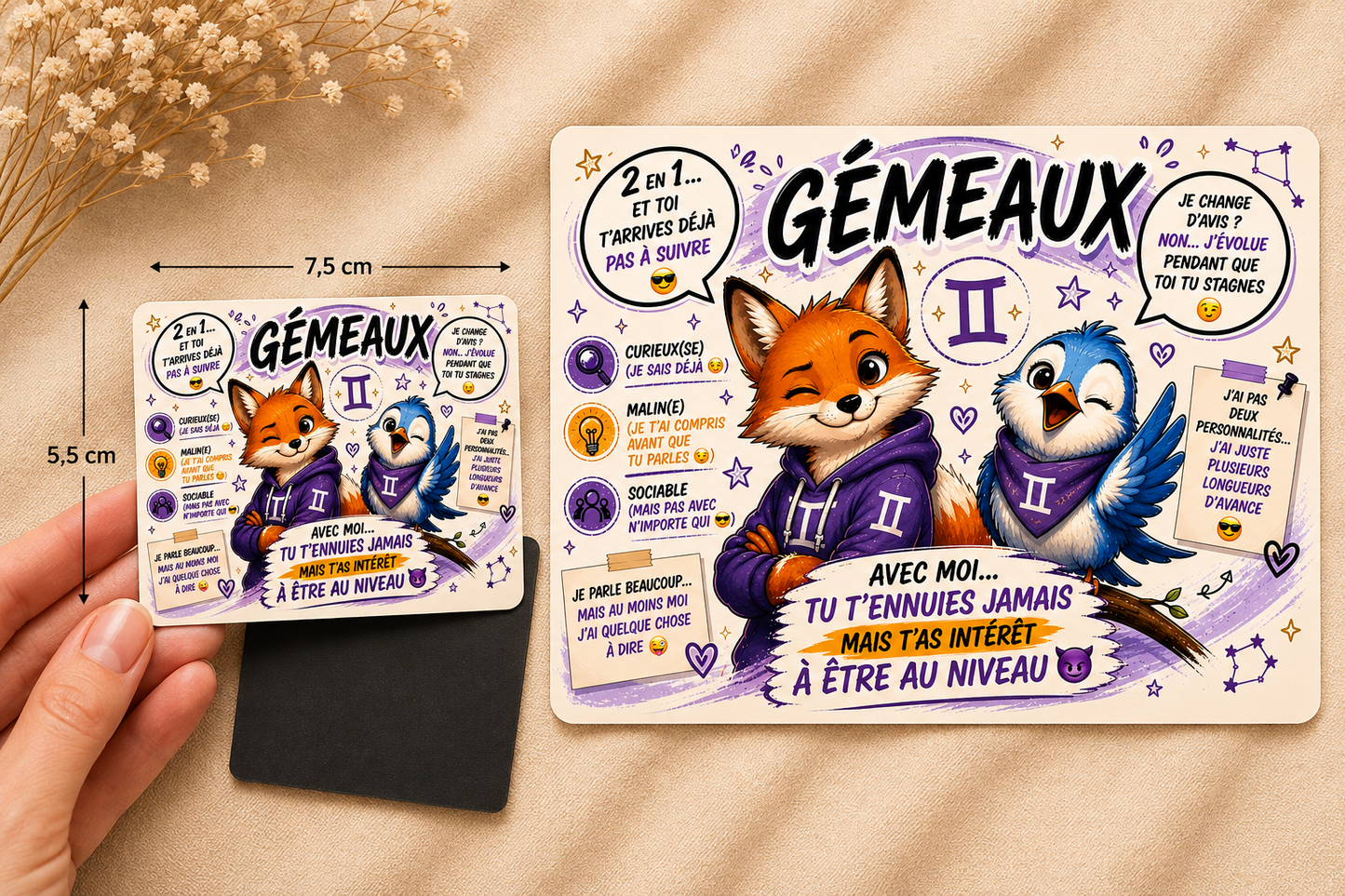 ♊🧲 Magnet Signe Astro Gémeaux