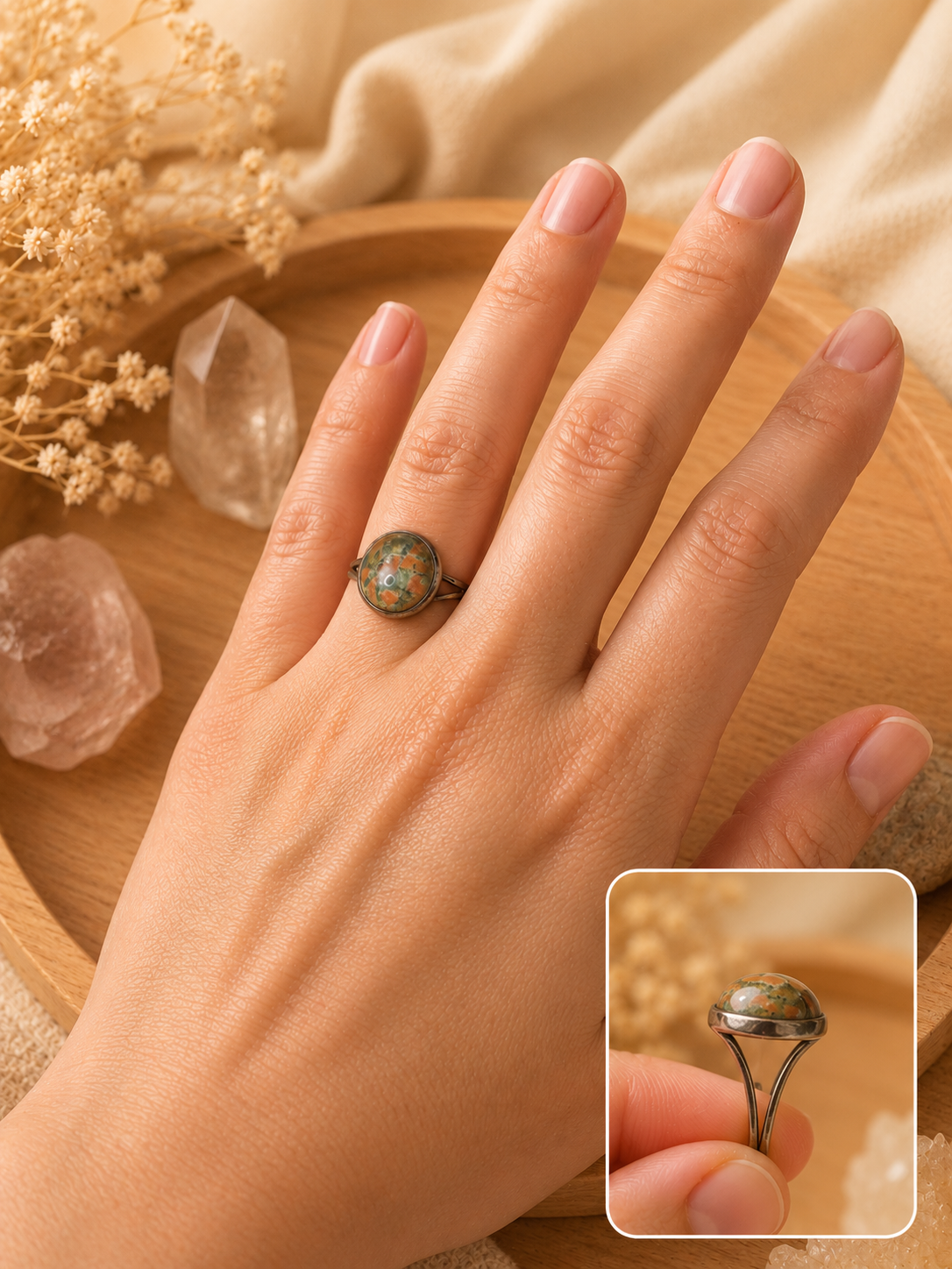 Bague Renaissance Unakite