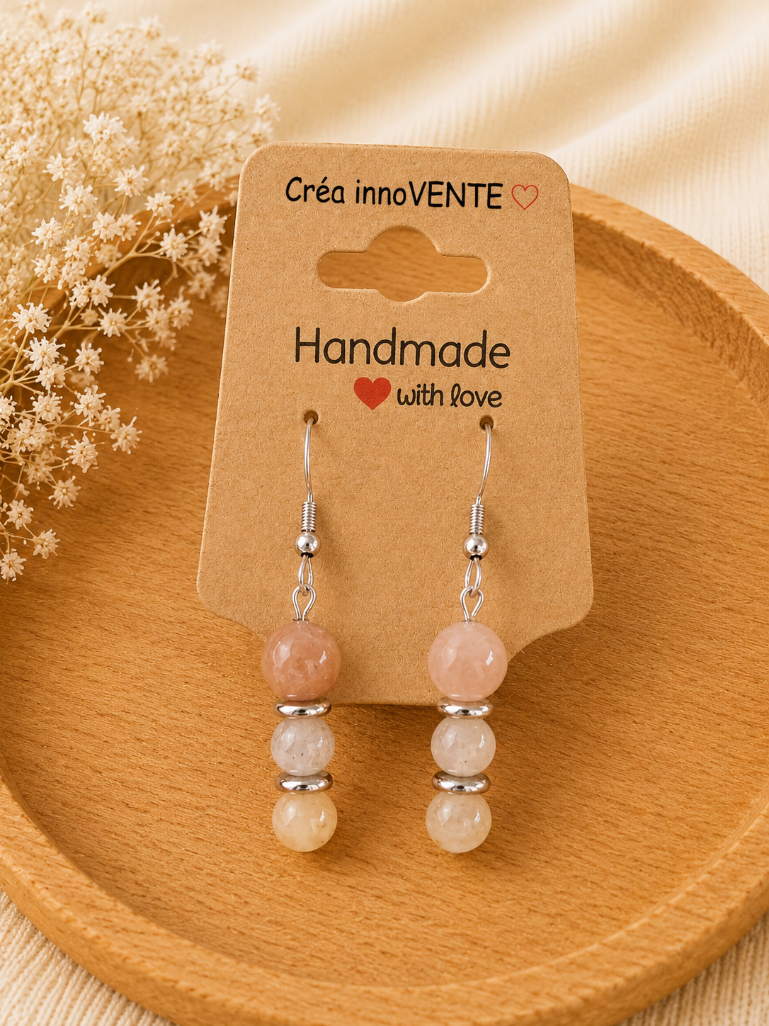 Boucles d'oreilles Pierre de Lune Harmonie