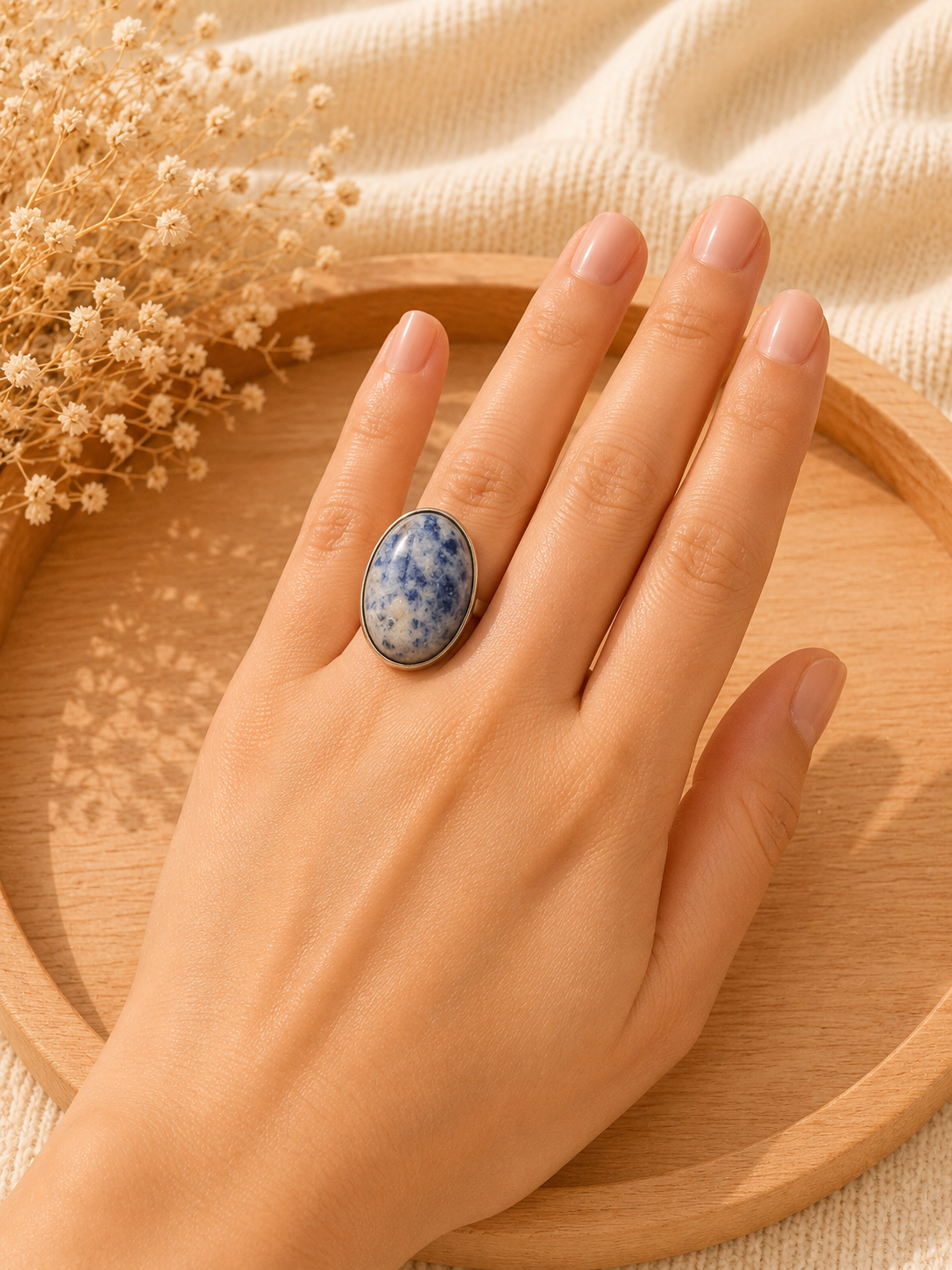 Bague Ovale Classique Sodalite