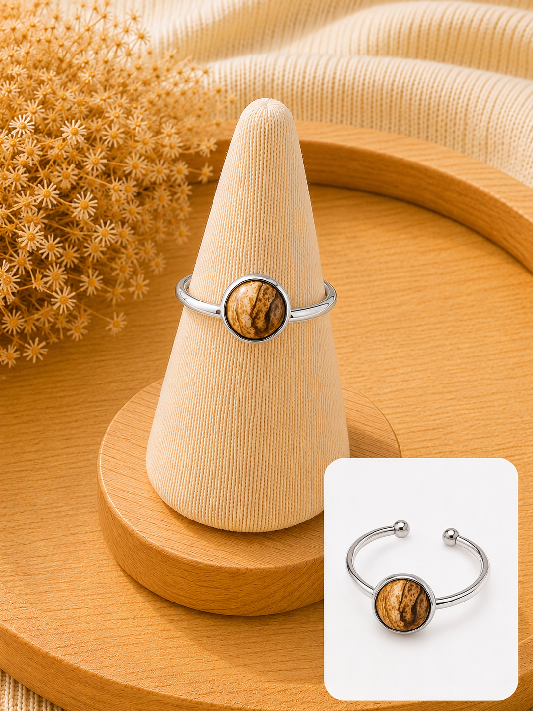 Bague Éclat Jaspe Paysage