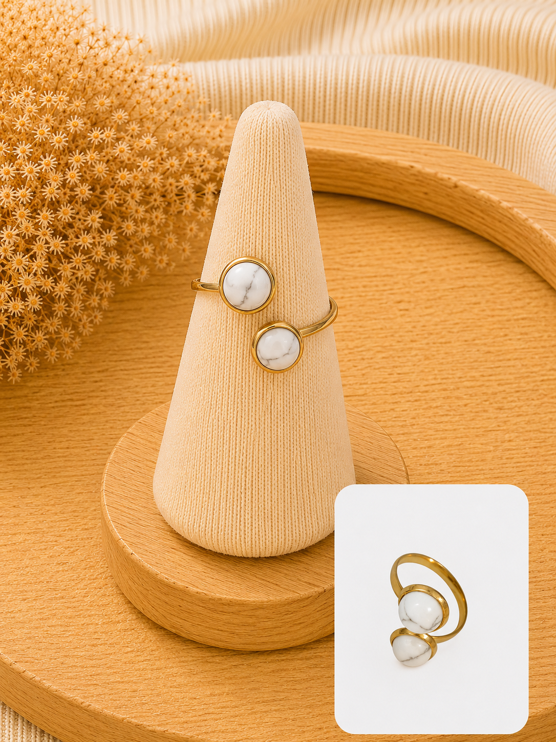 Bague Duo Howlite