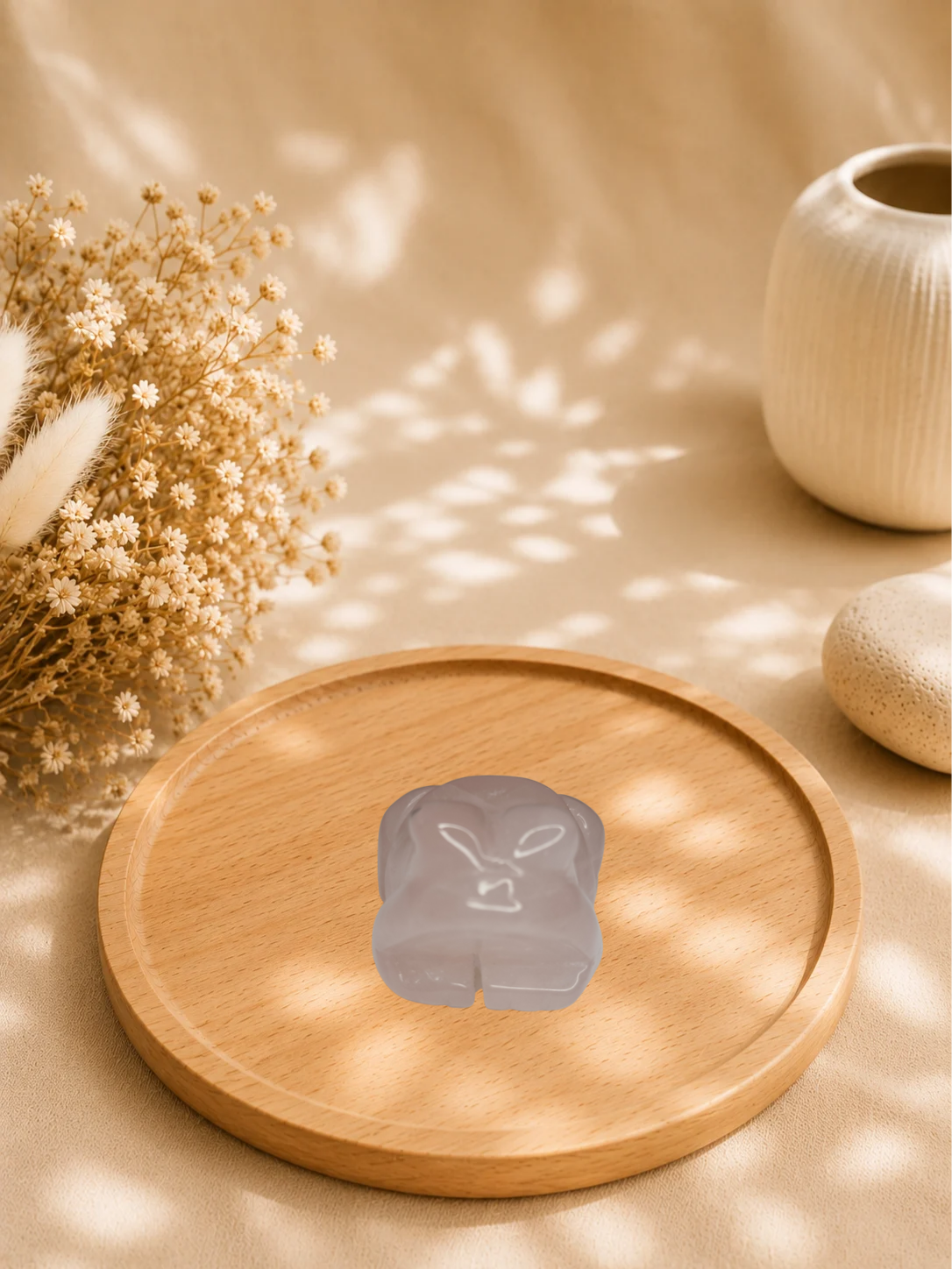 Grenouille en Quartz Rose Naturel