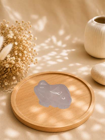 Grenouille en Quartz Rose Naturel
