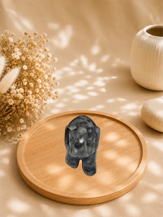 Éléphant en Larvikite Naturelle