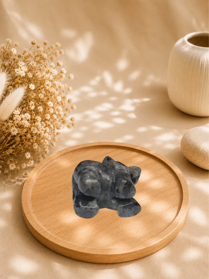 Éléphant en Larvikite Naturelle