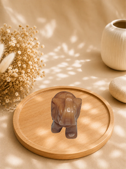 Éléphant en Aventurine Orange Naturelle
