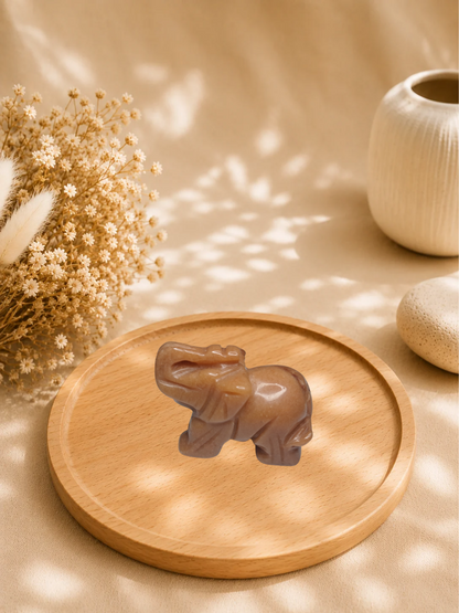 Éléphant en Aventurine Orange Naturelle