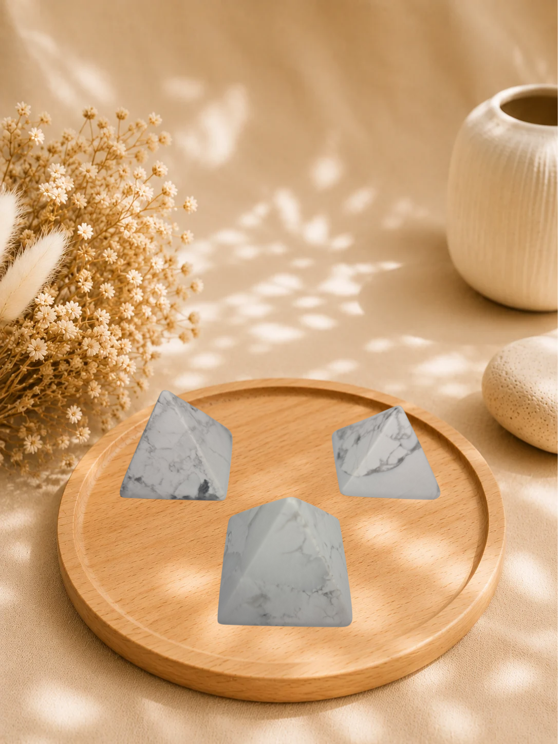 Pyramide en Howlite Naturelle
