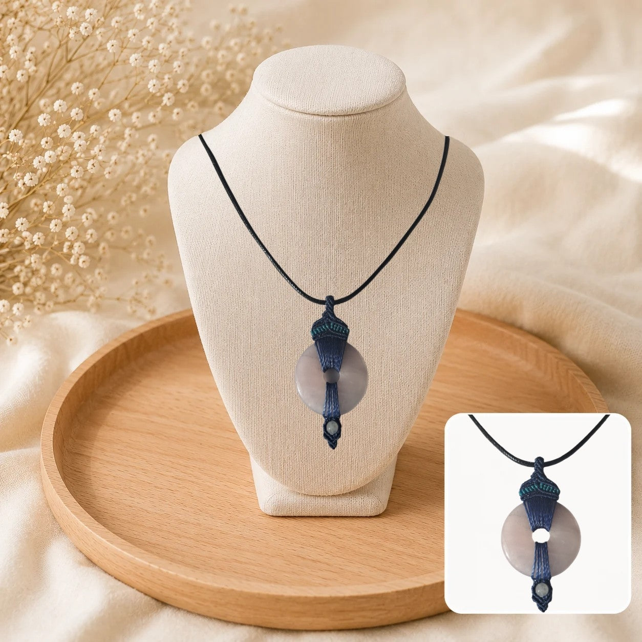 💗 Collier Éclipse en Quartz Rose