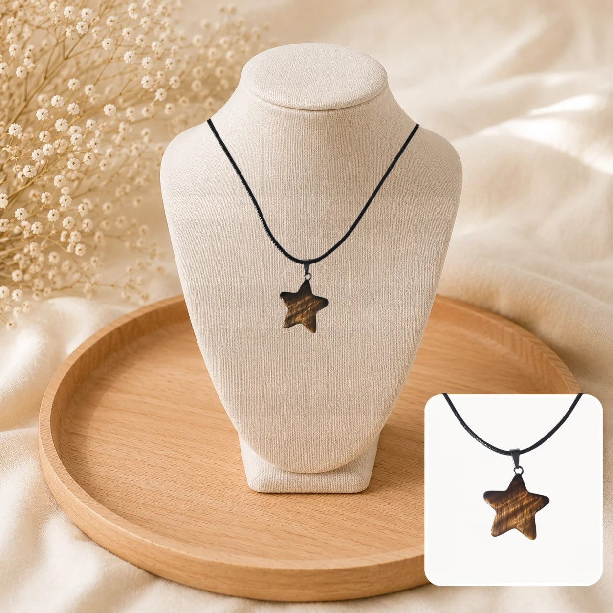 ⭐ Collier Étoile d'Œil de Tigre