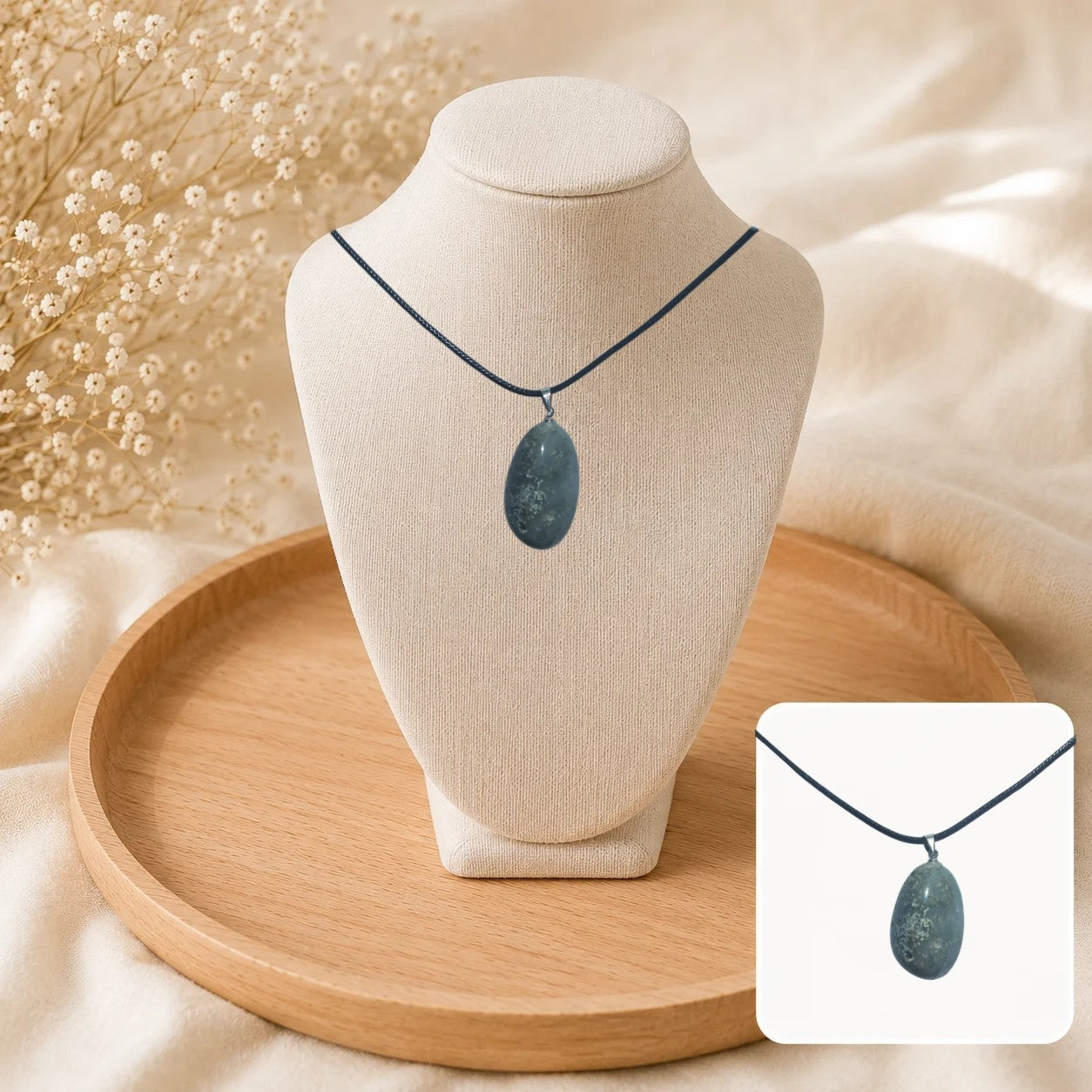 💚 Collier Essence d'Agate Mousse