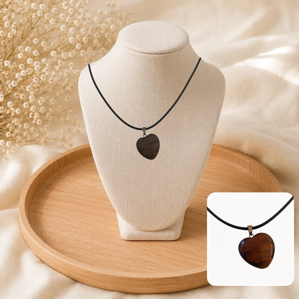 🤎 Collier Cœur d'Œil de Taureau