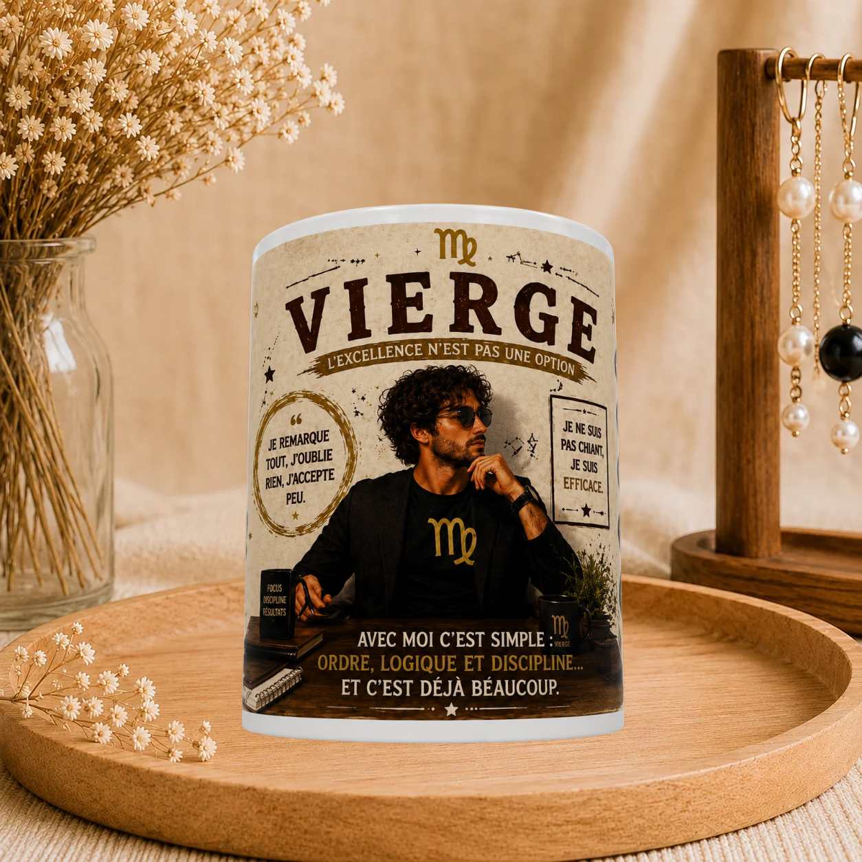 ♍ Mug Signe Astro Vierge Homme