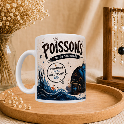 🐟 Mug Signe Astro Poissons Homme ♓