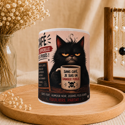 ☕ Mug Humour « Le Café, thérapie officielle »