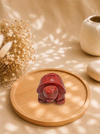 Tortue en Jaspe Rouge Naturel