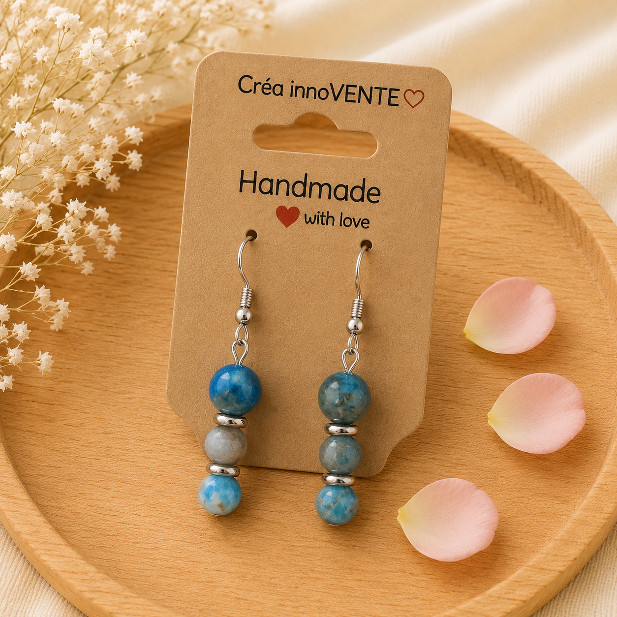 Boucles d'oreilles Apatite Harmonie
