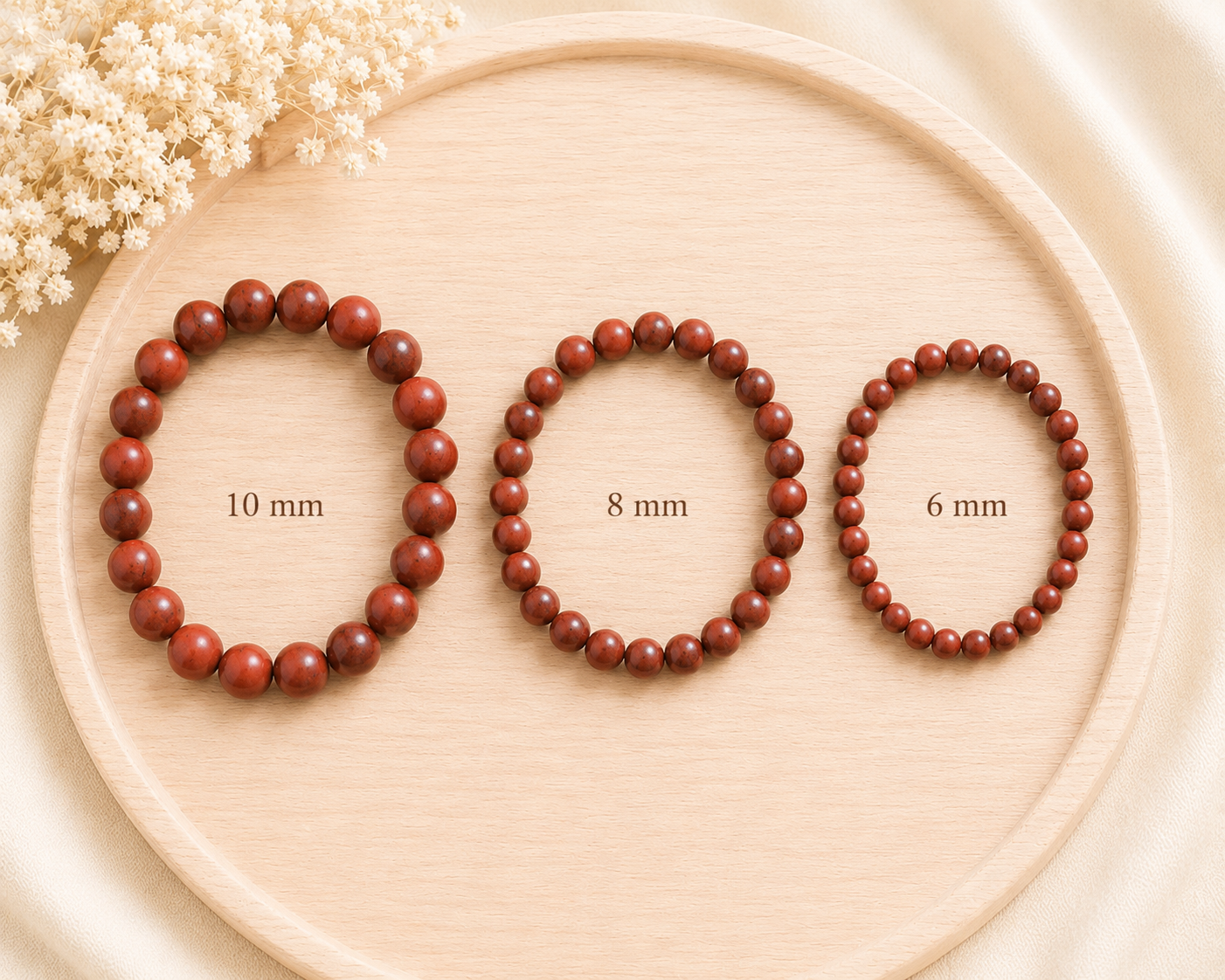 Bracelet Jaspe rouge naturel