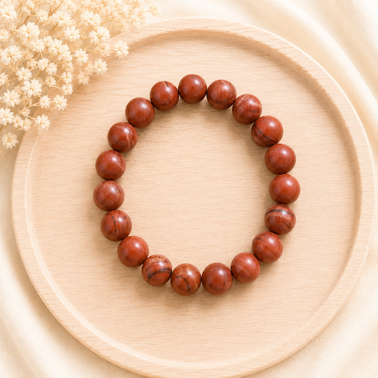 Bracelet Jaspe rouge naturel