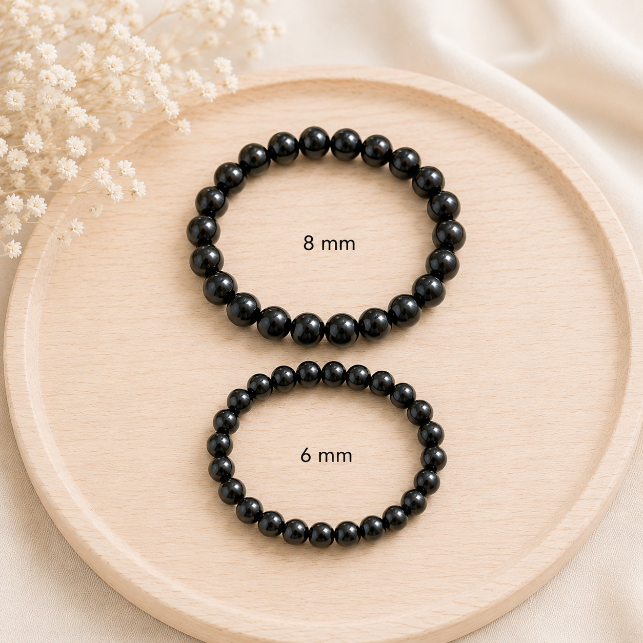 Bracelet Obsidienne noire naturelle
