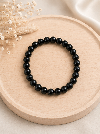 Bracelet Obsidienne noire naturelle