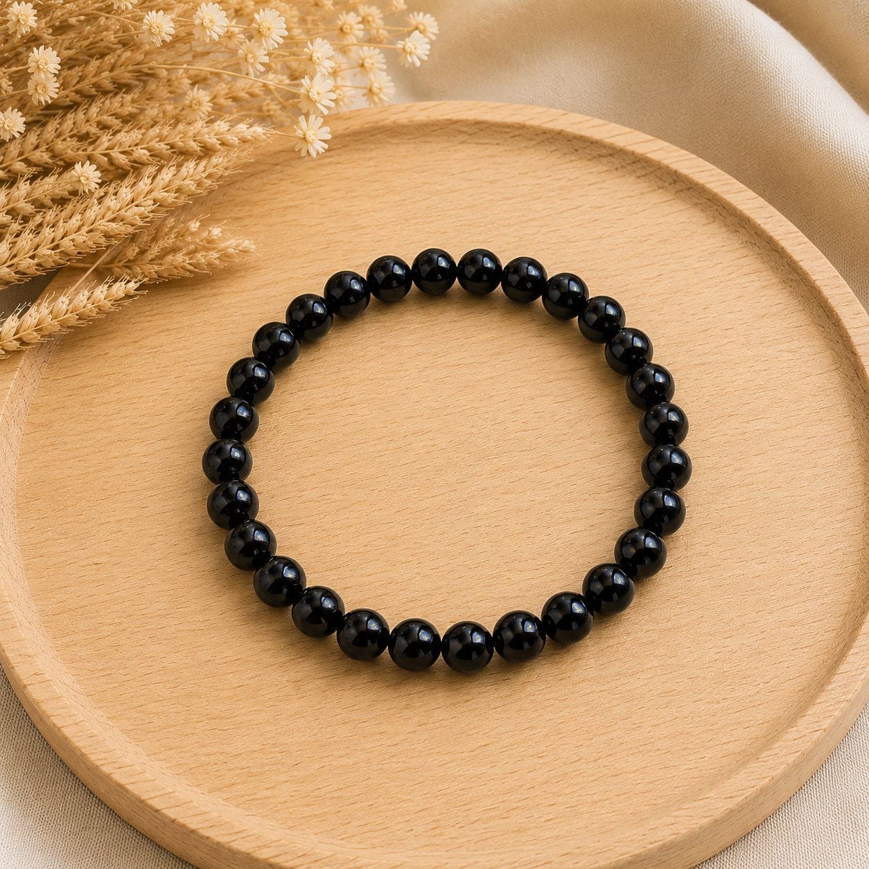 Bracelet Onyx noir naturel