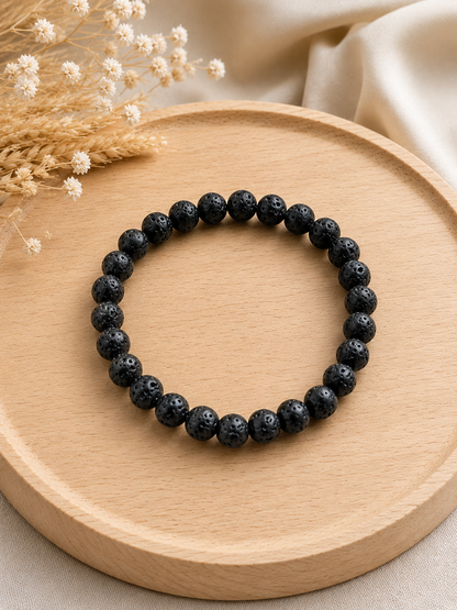 Bracelet Pierre de lave naturelle