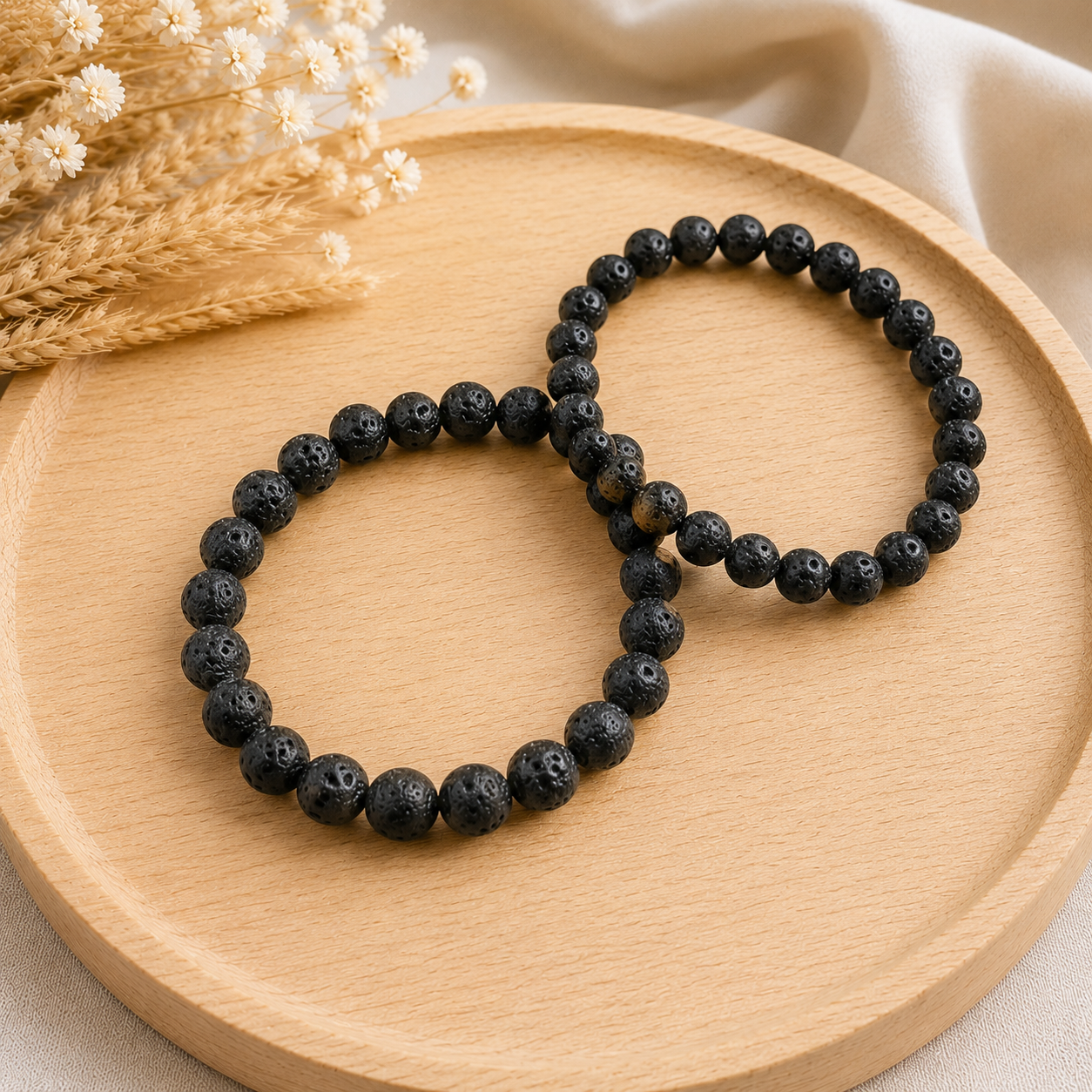 Bracelet Pierre de lave naturelle