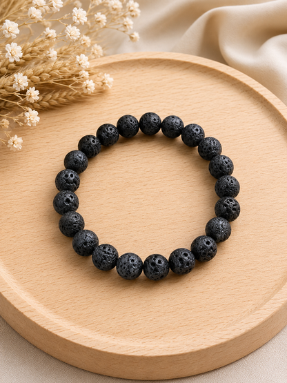 Bracelet Pierre de lave naturelle