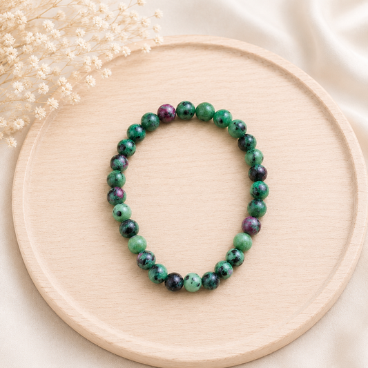 Bracelet Rubis Zoïsite naturel