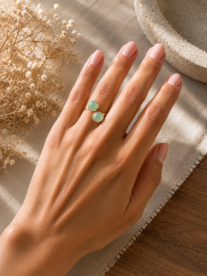 Bague Duo Aventurine Verte