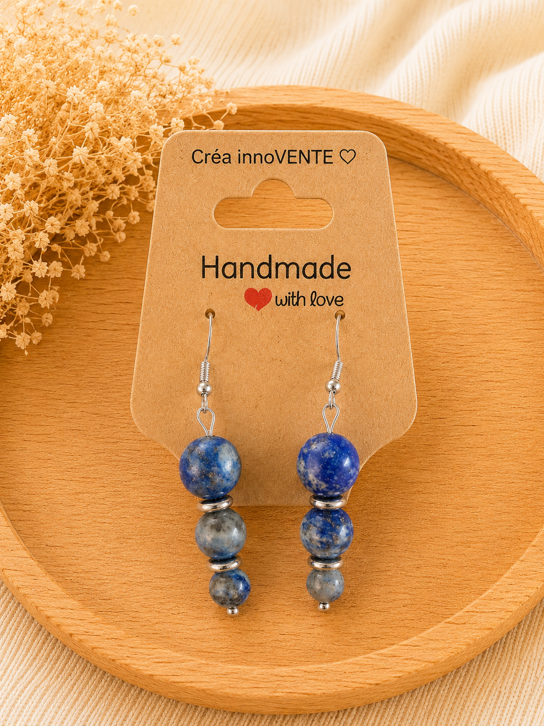 Boucles d'oreilles Lapis Lazuli Harmonie