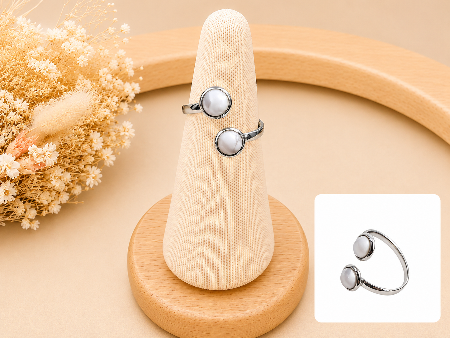Bague Duo Howlite