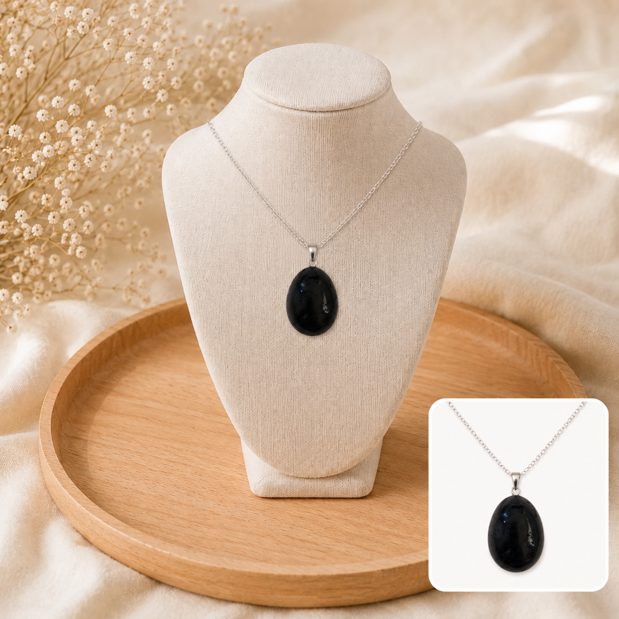 🤍 Collier Essence de Tourmaline Noire