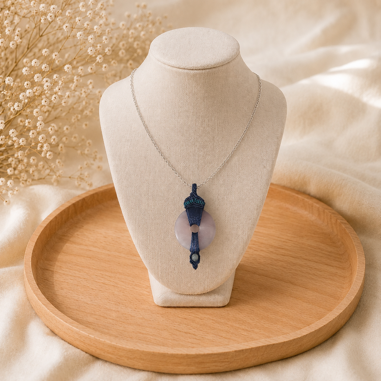 💗 Collier Éclipse en Quartz Rose