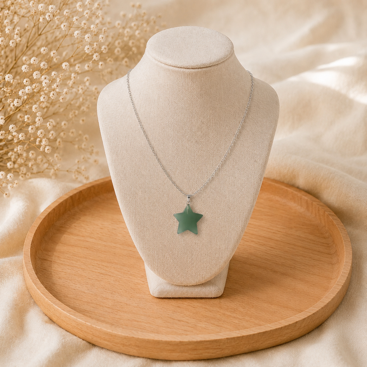 💚 Collier Étoile d'Aventurine Verte