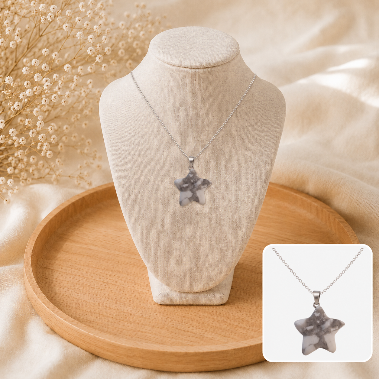 ⭐ Collier Étoile Howlite