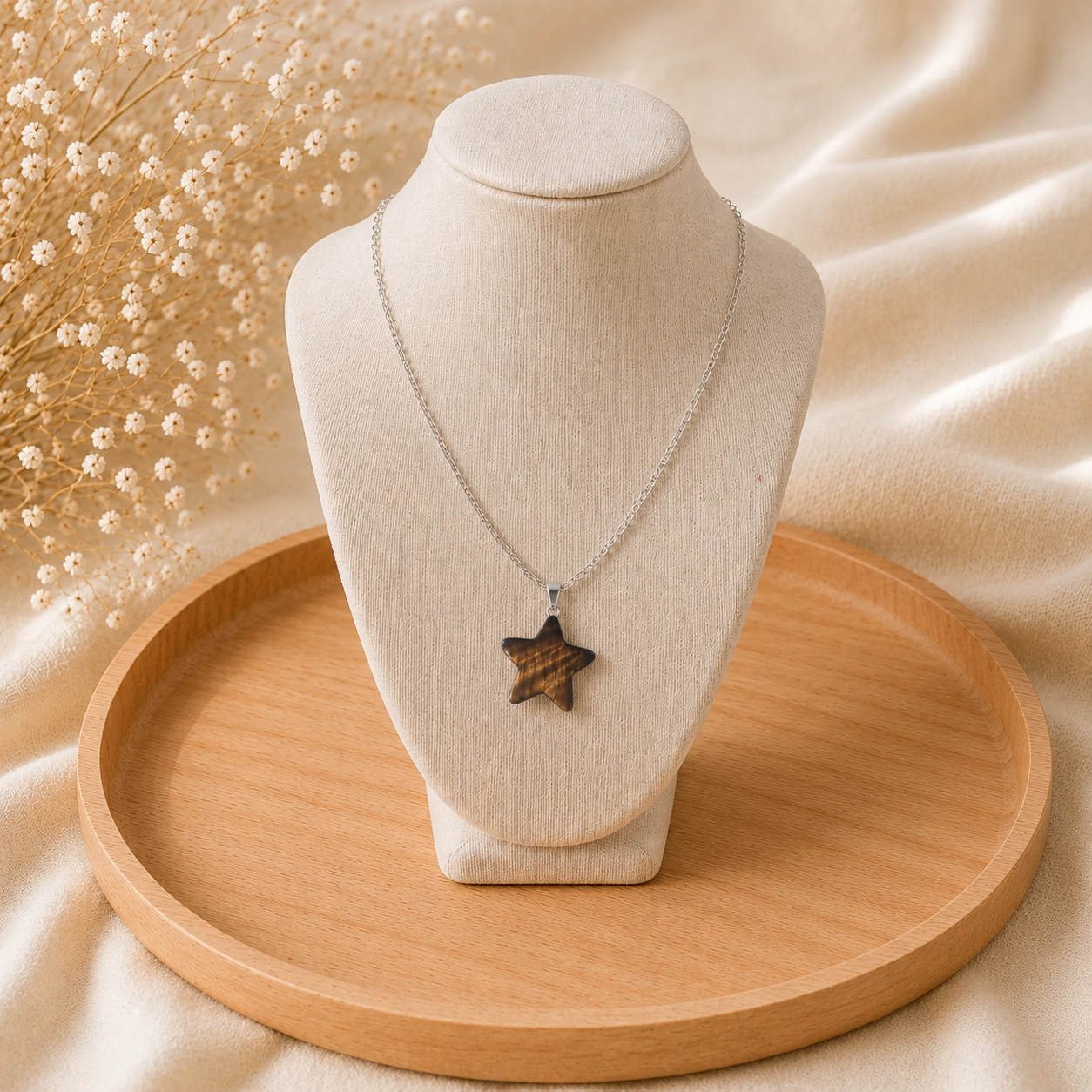 ⭐ Collier Étoile d'Œil de Tigre