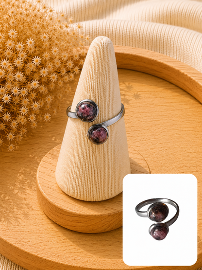 Bague Duo Rhodonite