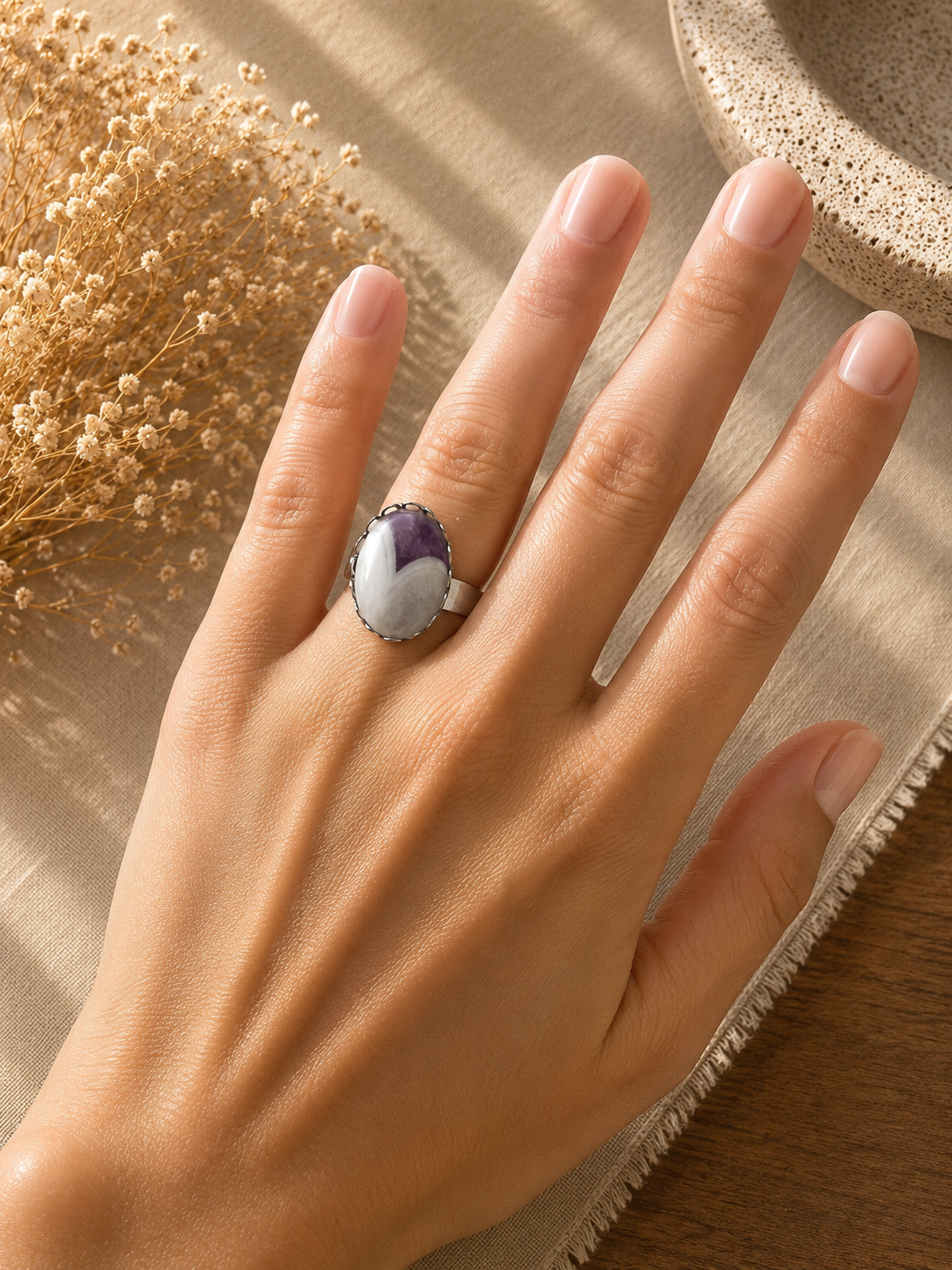 Bague Améthyste Chevron