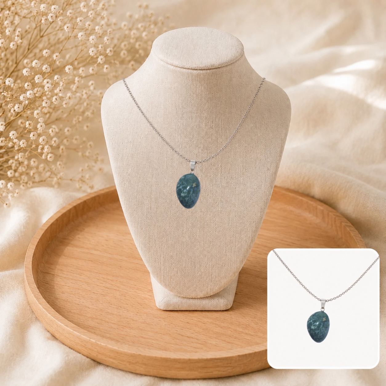 💚 Collier Essence d'Agate Mousse